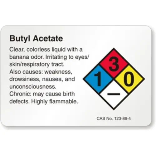 Butyl Acetate Chemical Aluminum Weatherproof Sign p1219-Aluminum