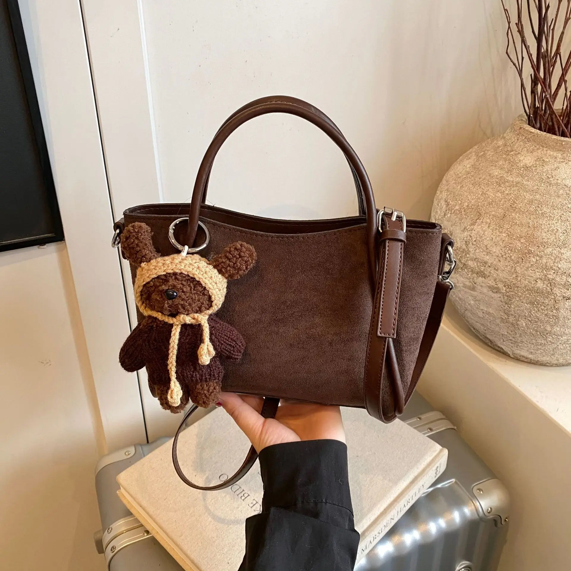 

2025 Korean Style Shoulder Crossbody Bag for Women Genuine Leather Multi-way Handbag Purse, Vintage Small Tote for Work Commute