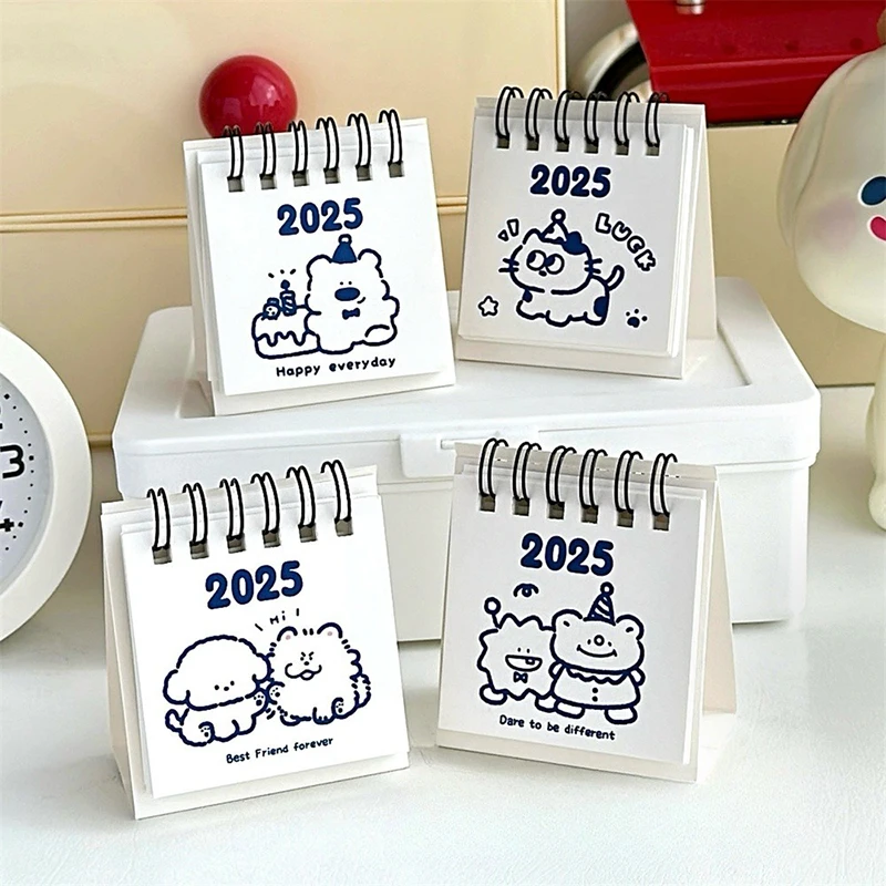 2024.08 - 2025.12 Mini Desk Calendar Office Stationery Supplies Desktop Calendar Daily Memo Calendar Study Planner