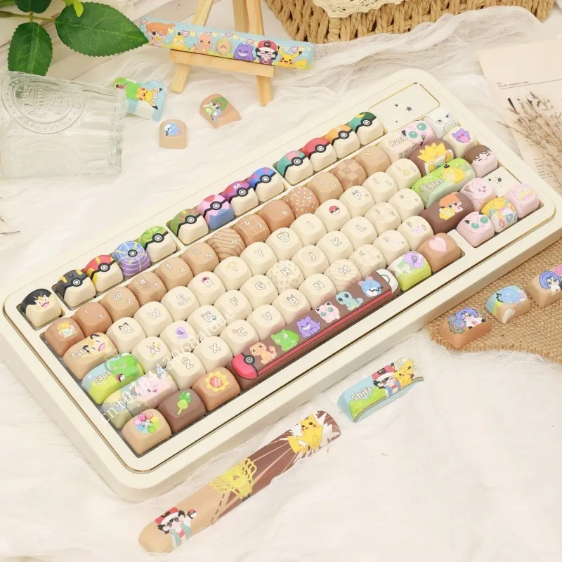 keycaps-anime-pokemon-profil-moa-128-touches-ensemble-sublimation-pbt-cinq-faces-pour-clavier-mecanique-personnalisables-diy-cadeaux-mignons-pour-festivals