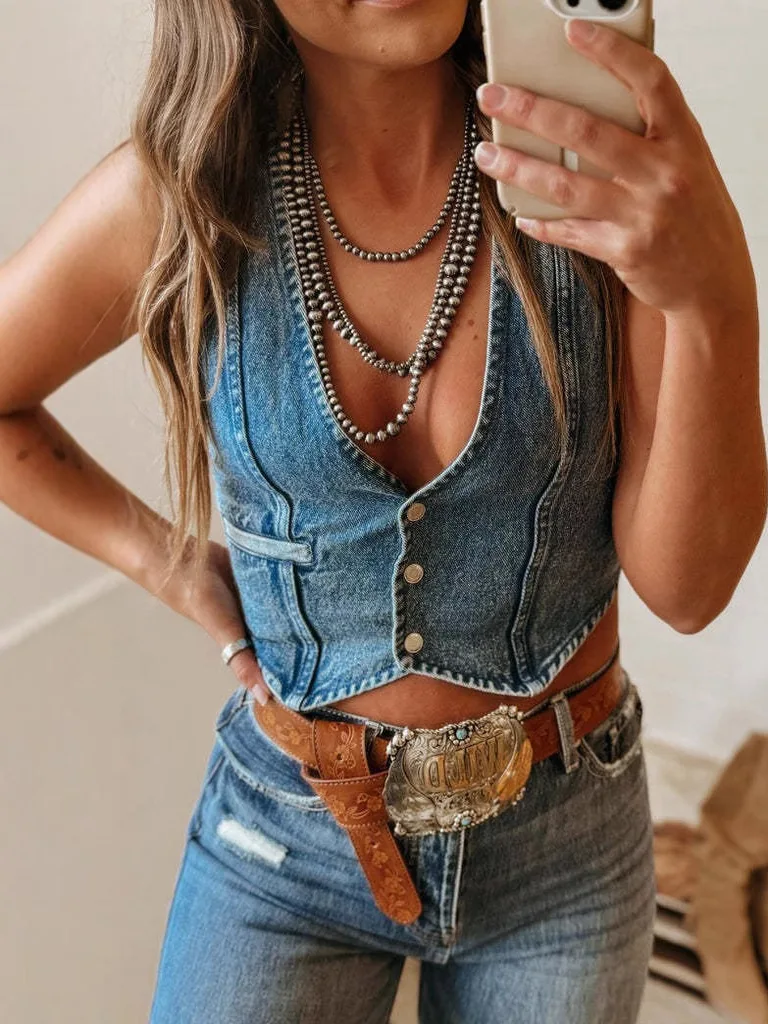 

Faionable Sexy V-Ne Svel Top Women's Sli Summer ort Vest No Brand Iron-Free Procing Pure Color Single Button