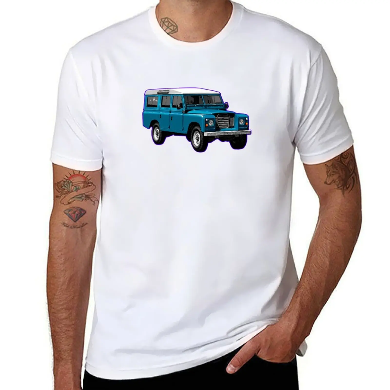 العمل الفني LR RR البريطانية الأصلية الطرق الوعرة 4x4 المحيط الأزرق تي شيرت أنيمي تي شيرت رجل كبير الحجم تي شيرت جرافيك تي شيرت