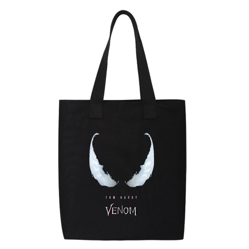 Marvel Venom Bolsa De Lona, Bolsa De Ombro, Bolsa De Compras, Bolsa De Escola, Tutorial Do Estudante, Sacola De Grande Capacidade