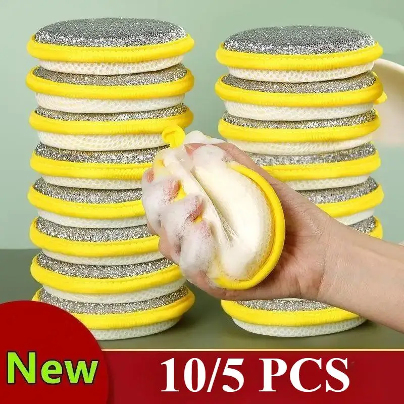 

5/10Pcs Double-Sided Dishwashing Sponge Pot Scouring Pad Home Kitchen Cleaning Tool Dishwashing Brush Towel