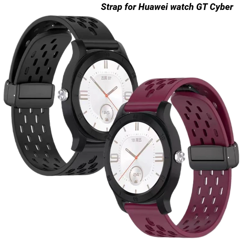 

Силиконовый ремешок для Huawei watch GT Cyber, магнитный браслет Correa, спортивный ремешок для часов HUAWEI watch ct cyber, умные часы, браслет