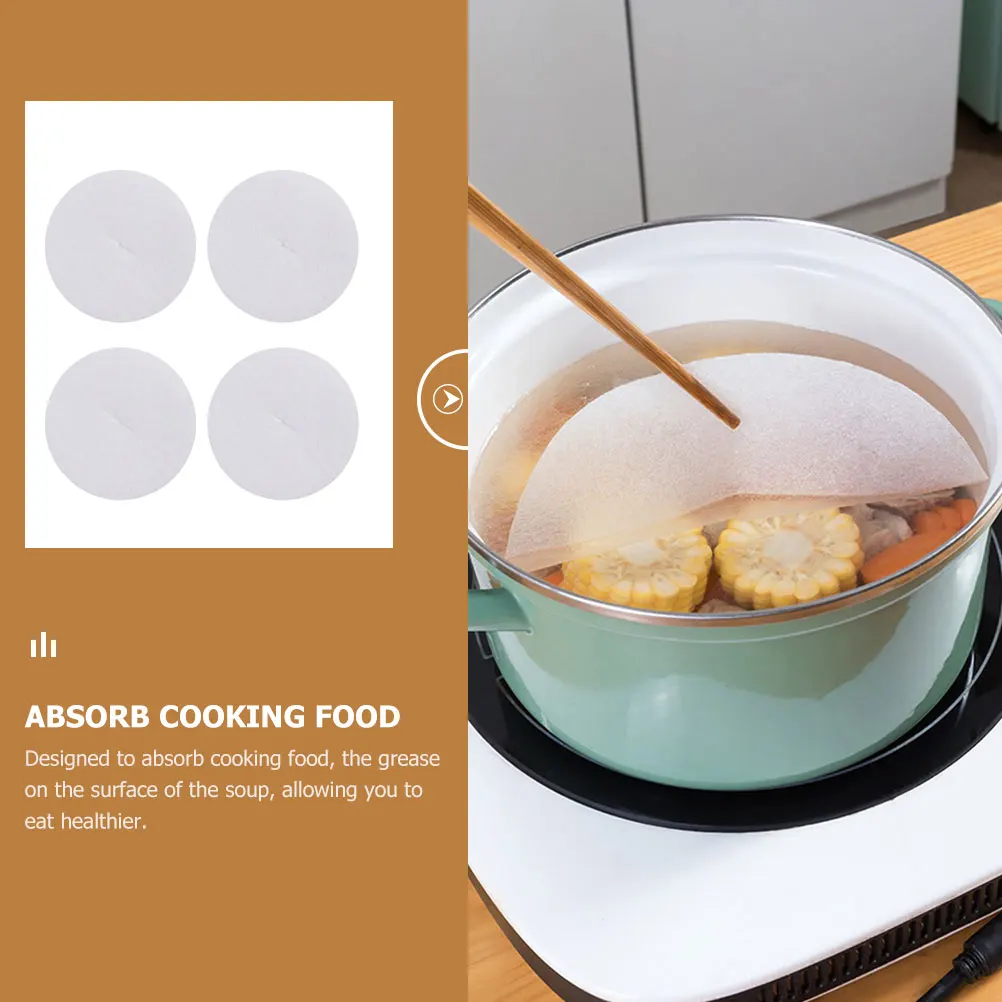 

24 Pcs Oil Absorbing Paper Greaseproof Kitchen Gadgets Cooking Filter Soup Rolling Lightweight Compact Safe Healthy High Grade