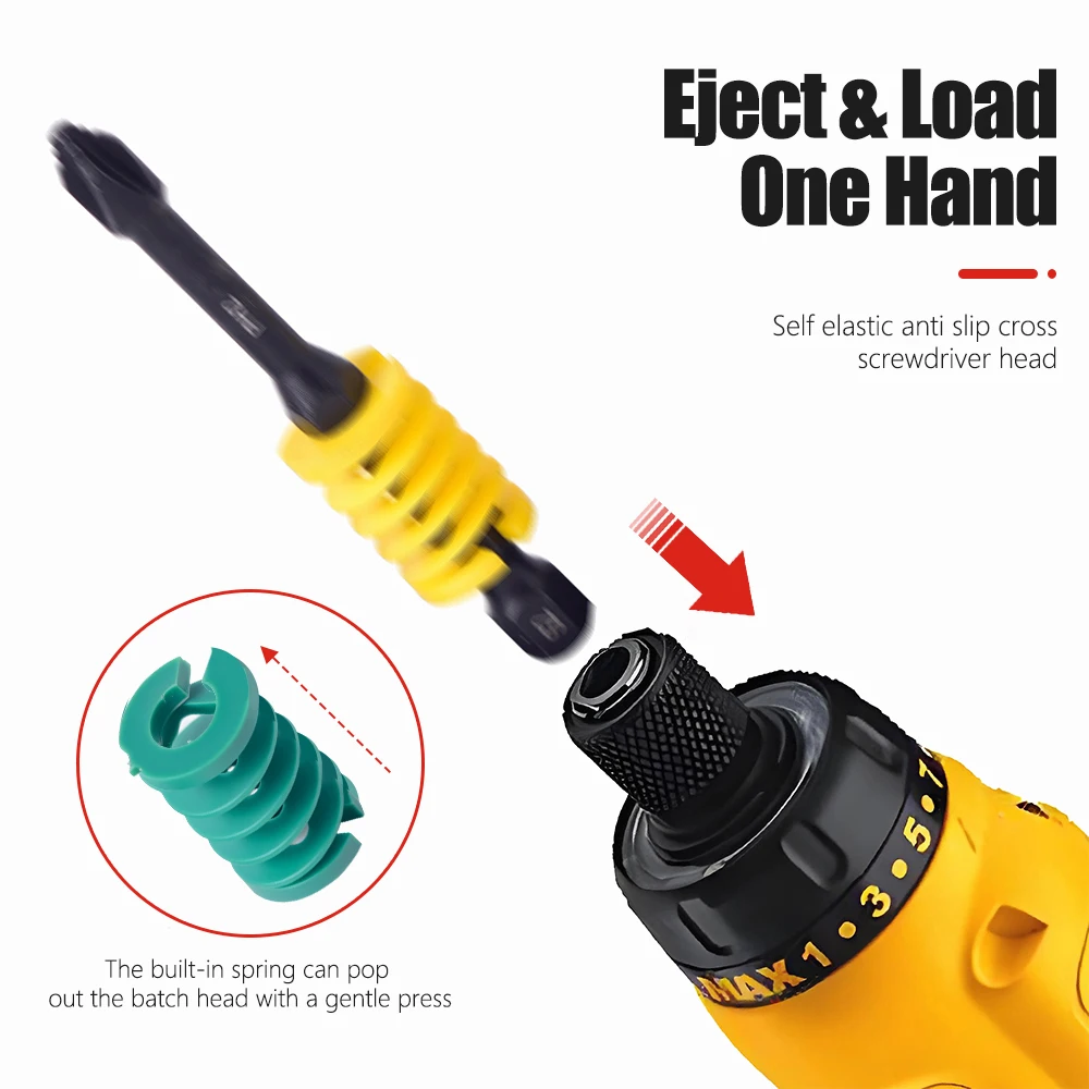 AURWOF 1 قطعة 65/90/110 مللي متر مفك بت ل قوس قزح الربيع الكهربائية نونسليب أدوات يدوية أجزاء أداة السلطة الملحقات P51PH2