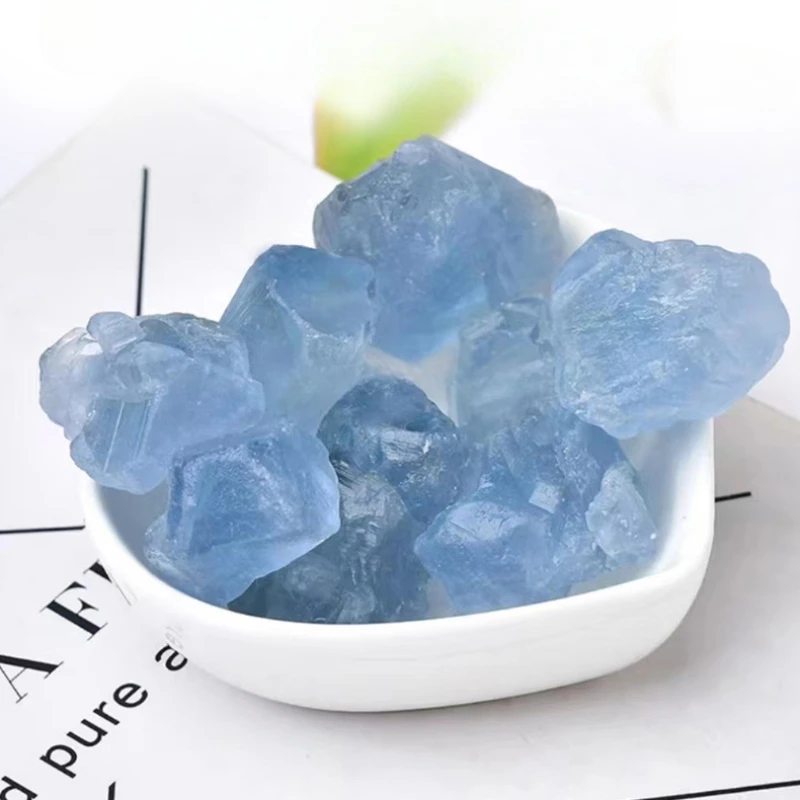 Natural Blue Stone Crystal Raw Stone,Crystal Random Aromatherapy Diffuser Stone,Flower Pot Fish Tank Home Decoration Stone Gifts