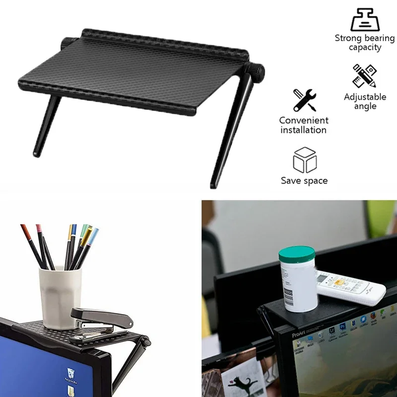 

Multifunctional Storage Rack Punch Free Screen Top Storage Shelf TV Monitor Phone Holder Computer Organizer Storage Shelves