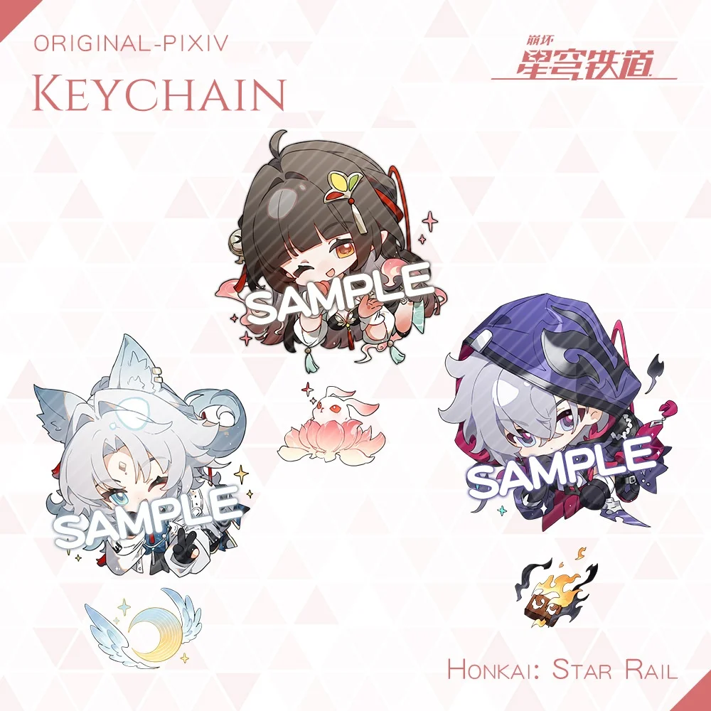 New Honkai: Star Cute Keychain Feixiao Moze Lingsha Boothill Jiao Qiu Cartoon Anime Pendant Keyring Backpack Jewelry Badge Gift