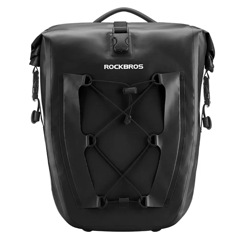 ROCKBROS Waterproof 25L Bike Rack Bag Travel Cycling Bag Basket PVC Bicycle Rear Rack Tail Seat Trunk Bag 1PCS image 3