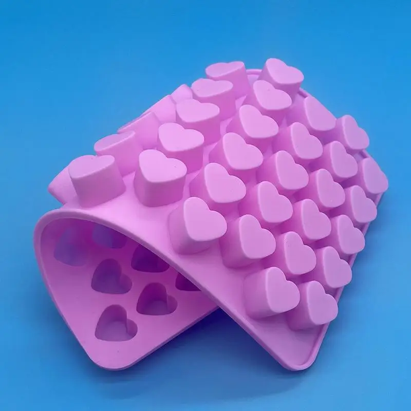 55 Grids Heart Silicone Cake Mold BPA Free Reusable Non-stick Tray for Chocolate Biscuit Soap DIY Baking view 5