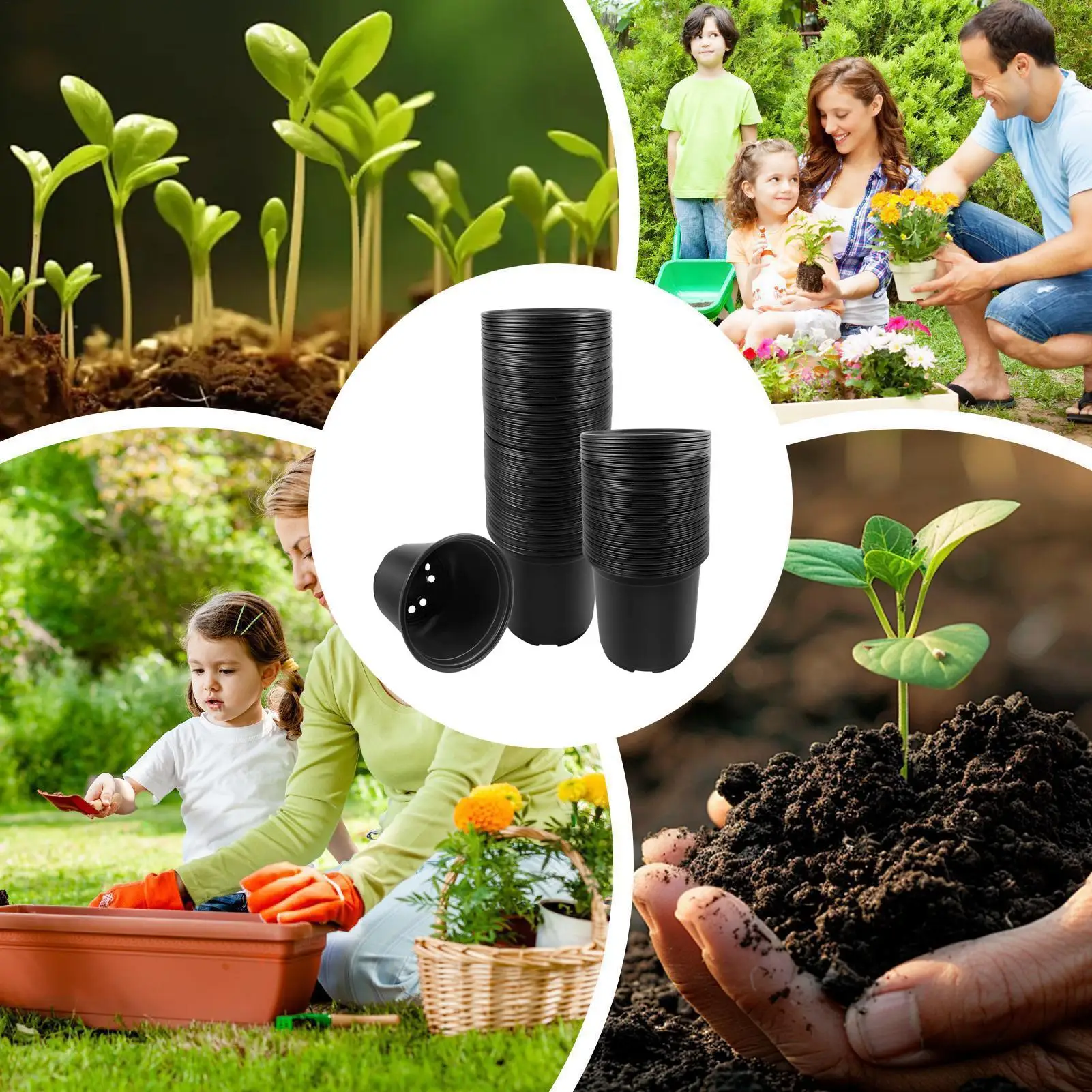 Nursery Plant Pots 100 Pieces Grow Container With Drainage Holes 4inch Flower Pots For Indoor Outdoor Garden Backyard Balcony