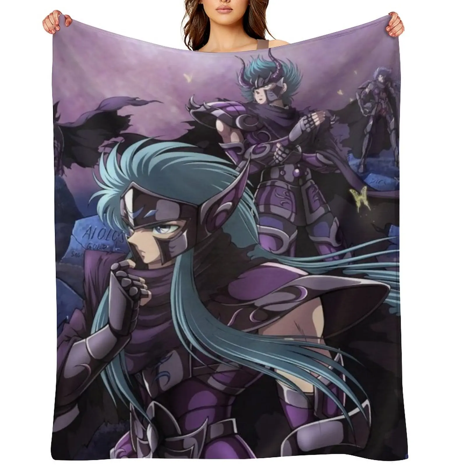 

Saint Seiya Knights of the Zodiac Throw Blanket Single Heavy sofa bed Bed Blankets