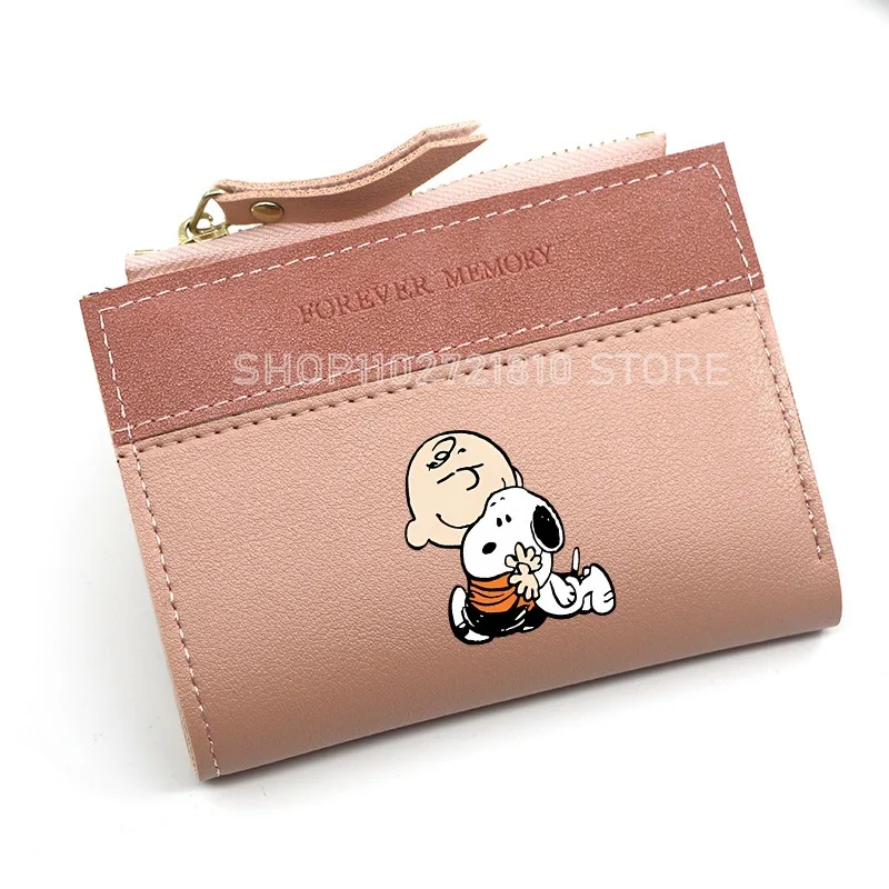 Snoopy kurze Brieftasche Mode neue Damen Kontrast kurze Geldbörse Cartoon Quaste Reiß verschluss Multi Card Slot Geld Pack kleine Brieftaschen Frauen