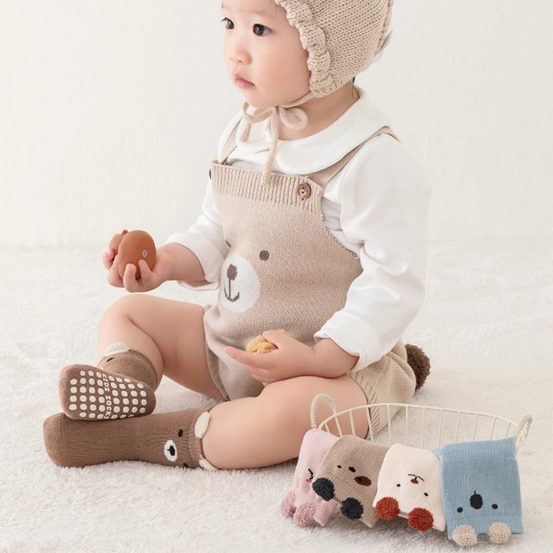 Toddler Non-Slip Socks, Cotton Gripper Socks with Fun Prints for Babies & Kids, Safe for Hardwood Floors & Indoor Play