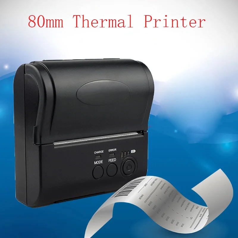 

80 мм беспроводные термопринтеры для мобильных телефонов DC5V POS портативный мини-принтер чеков Билл Bluetooth-совместимый телефон компьютерная бумага