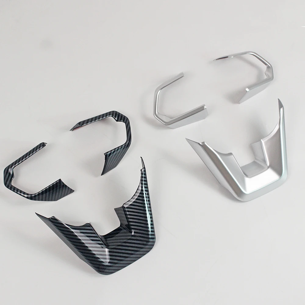 LC300 Silver/Carbon Fiber Car Steering Cover Trim for to yo ta Land Cruiser 300 2022 2023 Accessories
