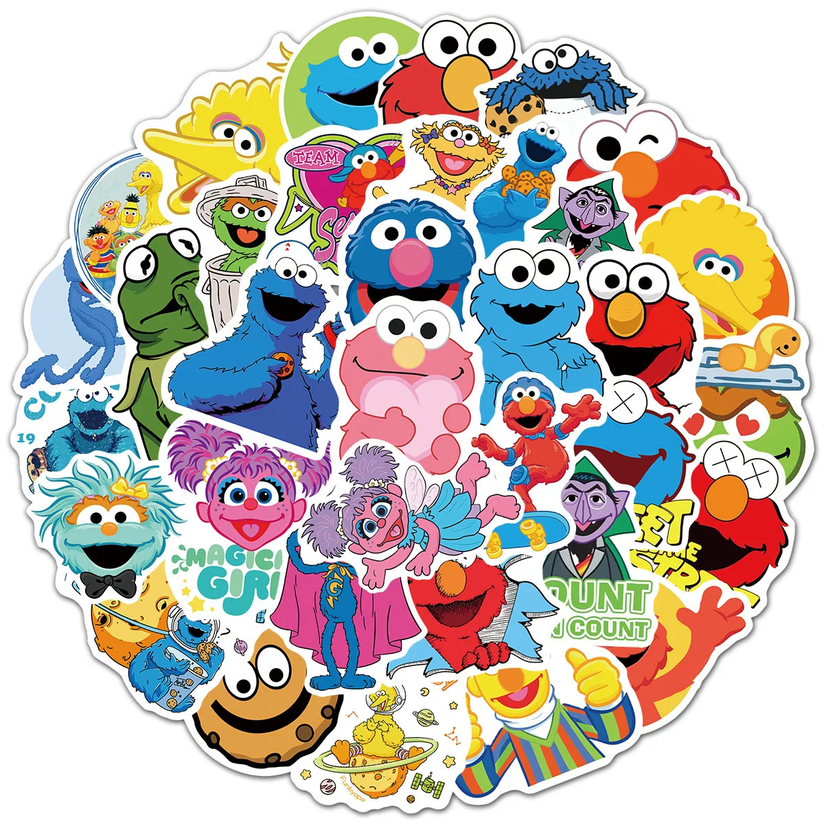55PCS Sesame Street Stickers Decals for Phone Laptop Notebook Suitcase Guitar DIY Cartoon Aesthetic Stickers image 3