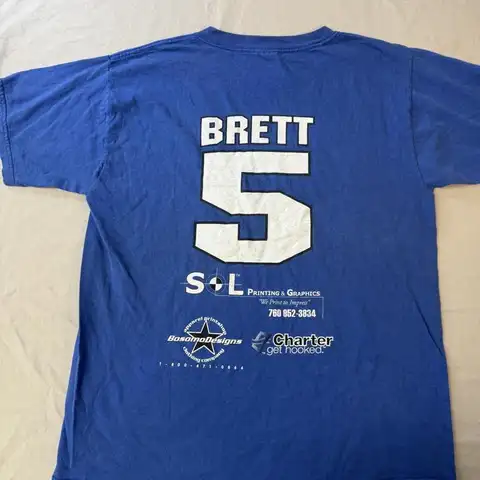 Vtg Kc Royals George Brett T Shirt Jersey Promo 5 L