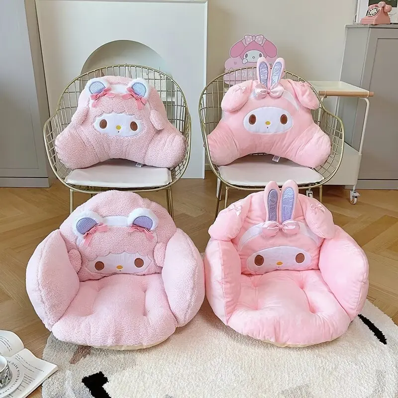 

Girl Heart My Melody Waist Support Cushion Kawaii Sanrio Anime Office Chair Cushion Cartoon Cute Back Lumbar Pillow Gift for Kid