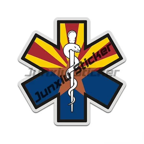 Arizona State Sticker Arizona State Maltese Cross Fire Firefighter Paramedic EMT EMS Stickers for Phone Waterproof Decals