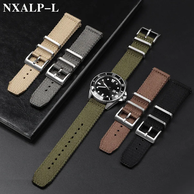 Hochwertiges Armband aus Nylon-Baumwolle für Seiko für Omega-Geflecht Armband Schnell verschluss Männer Militär Sport Armband 20mm 22mm