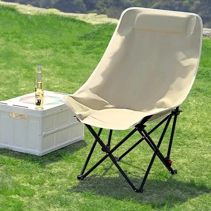 For Moon High Weight Capacity Folding Chair Back Support Travelling Camping Beach Folding Chair Fishing Relaxing Silla Furniture