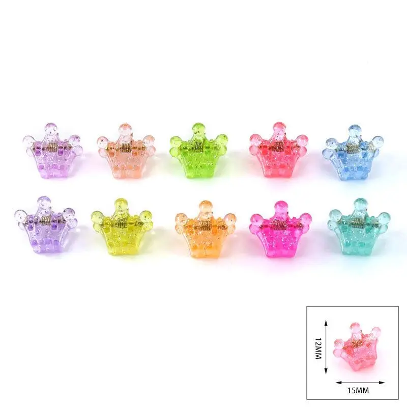 50 stuks Mini Haarspeldjes Kleurrijk Schattig Bloem/Ster/Kroon/Tekening Haarspelden DIY Pop voor Kinderen Huisdier Handgemaakte Ambachten Decoratie Accessoires