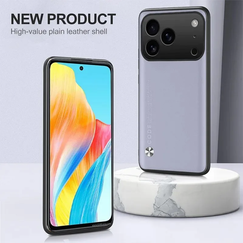 

Чехол для iPhone 17 Pro Max, деловой однотонный чехол из искусственной кожи, мягкий чехол для iPhone 17, чехол для Air Cover Fundas