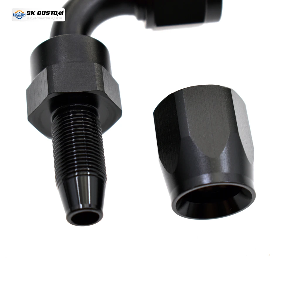 AN4 Aluminum Wire Braided Hose End Fitting 0° 45° 90° 120° 150° 180° Universal Engine Oil Radiator Fuel Oil Modified Pipe Line C