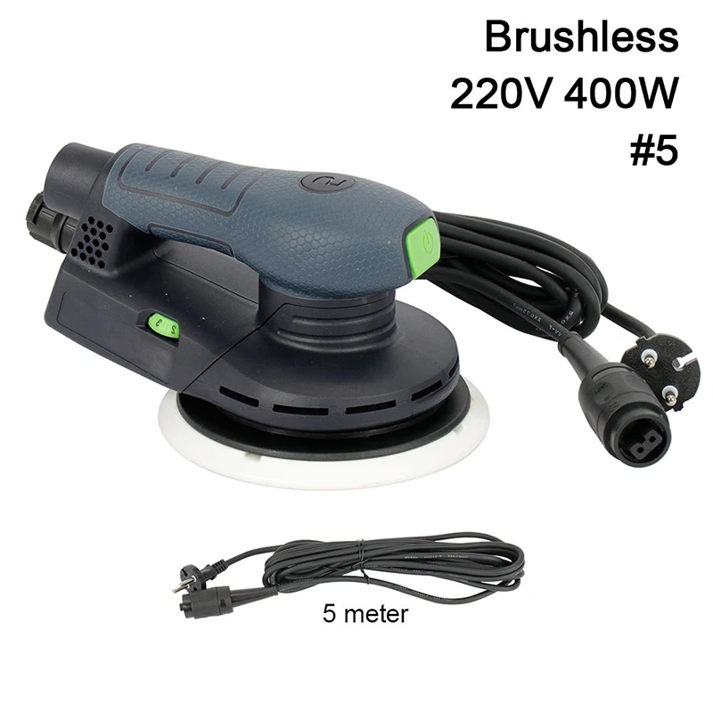 Brushless 6-Inch Random Orbital Sander Variable Speed Dust-Free Design For Car Body & Wood Sanding 400W 220V/110V