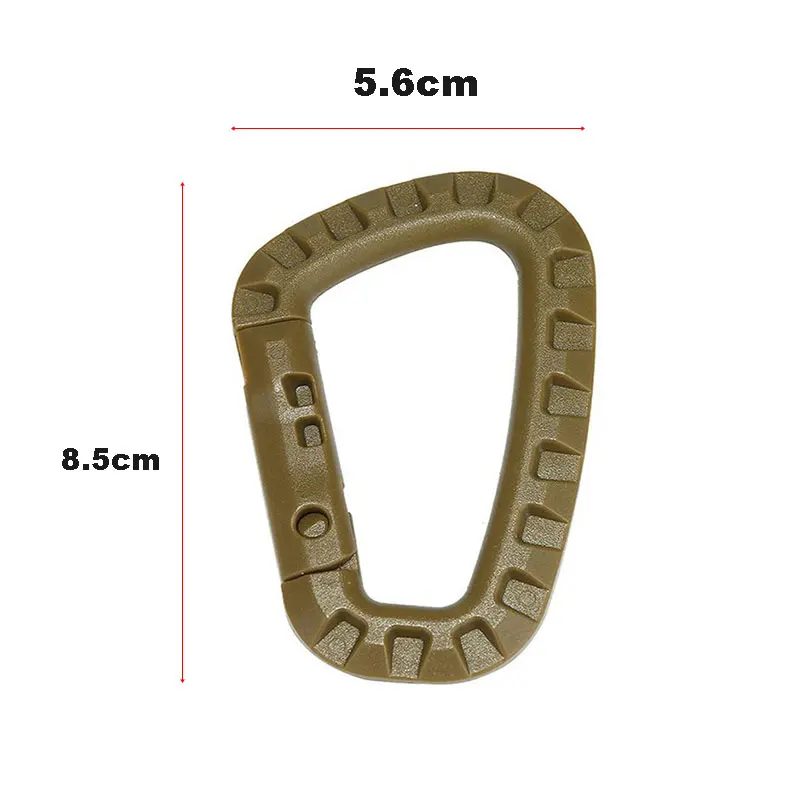 6pcs Tactical Carabiner Carabina Karabiner Clip Plastic Cadet Hiking Camping Snap Hook