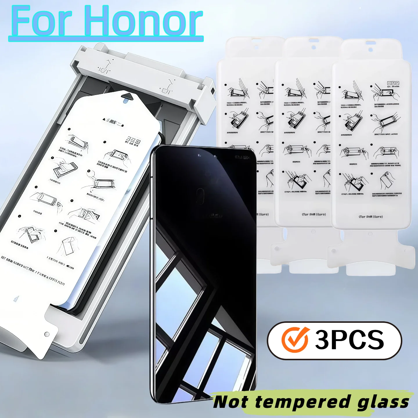 

3-Pack Clear Ceramic Film Screen Protector for HONOR Magic Series Non-Tempered Glass No Dust for 8 7 6 pro 90 100 200 300 400Pro