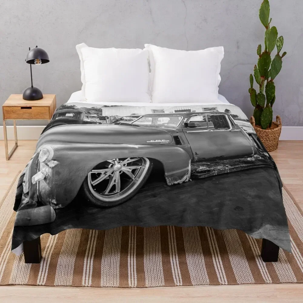 

1950 GMC 5 window C150 Rat Rod Pick Up Truck Throw Blanket Tourist Nap Blankets