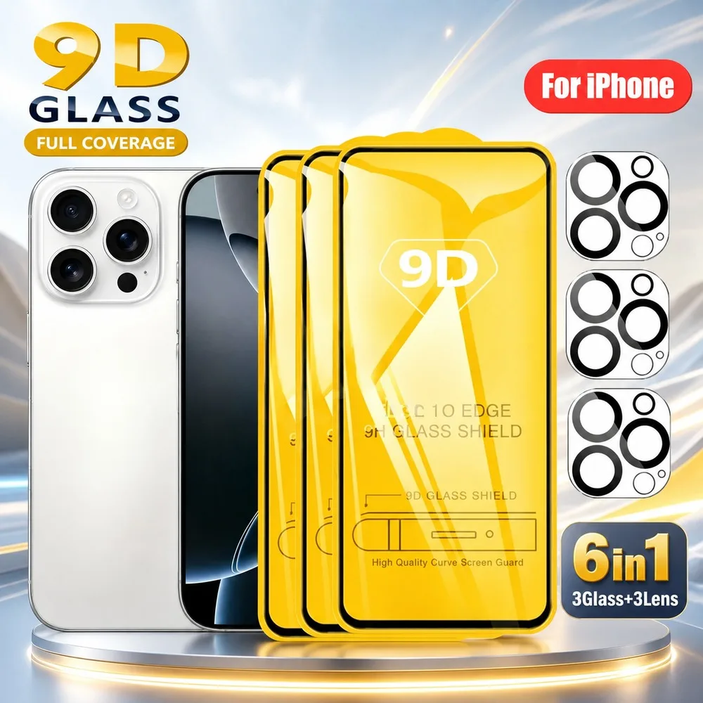 3+3 Stück Panzerglas für iPhone 15 15 Plus Kameraobjektiv Displayschutz für iPhone 15 Pro 15 Pro Max Kratzfest Bruchsicher