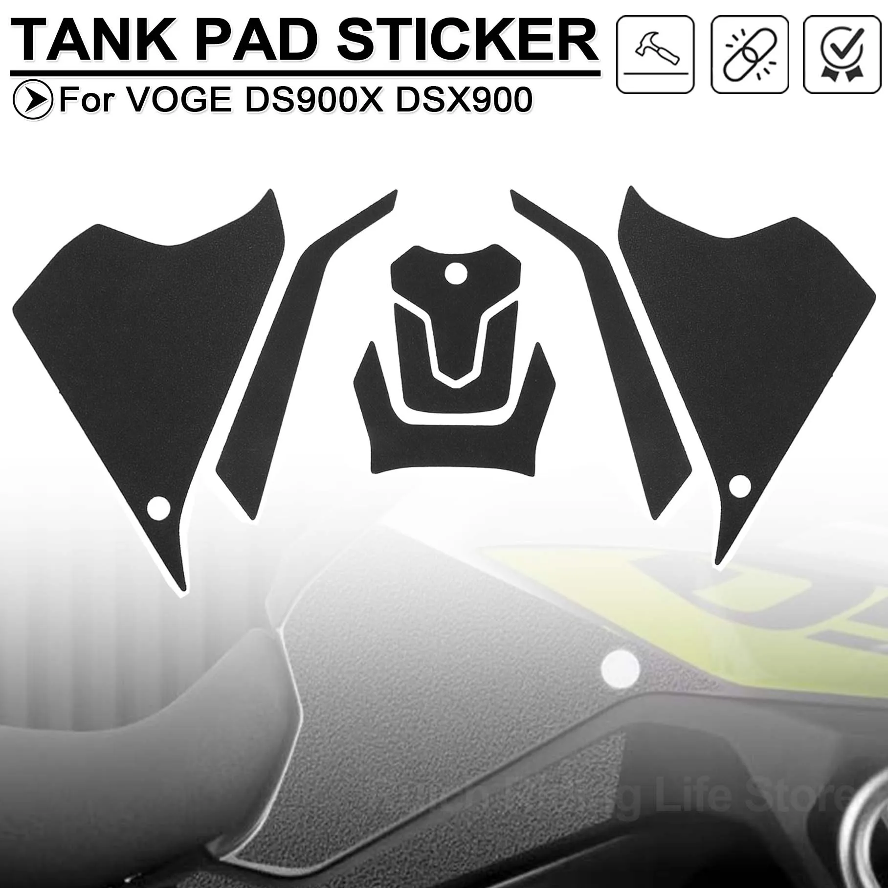 

Motorcycle Side Fuel Tank Anti Slip Non-slip Frosted Waterproof Sticker Gas Tankpad Decals For VOGE DS900X 900 DS 900 X 2024-25