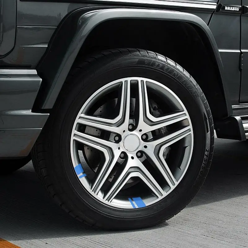 Wheel Rim Decal Stripes Reflective Stripes Rim Tire Decal Waterproof Wheel Stickers Enhanced Automotive Safety & Visibility
