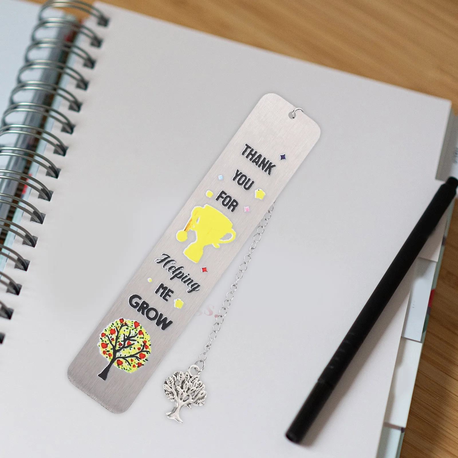 2 個のステンレス鋼のブックマーククリエイティブ装飾金属ブックマークページマーカー教師のための教室感謝祭の日のギフト