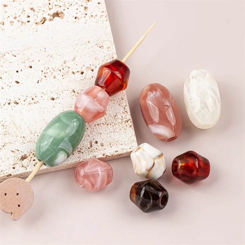 Free shipping 50pcs/lot color print geometry ovals irregular shape resin beads diy jewelry garment keychain pendant accessory