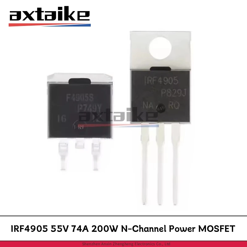10 Uds IRF4905 TO-220 TO-263 IRF4905PBF IRF4905STRLPBF F4905S D2PAK 55V 74A 200W SMD Transistor MOSFET de potencia de canal N