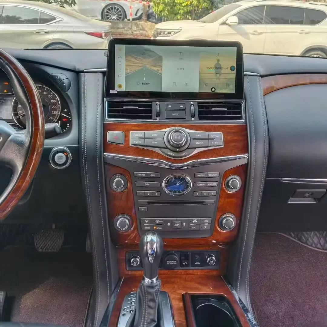 راديو سيارة Carplay 12.3 بوصة Android14 جديد لنيسان باترول Y61 Y62 إنفينيتي Qx80 Qx56 2010-2020 شاشة ستيريو تعمل باللمس نظام تحديد المواقع والملاحة