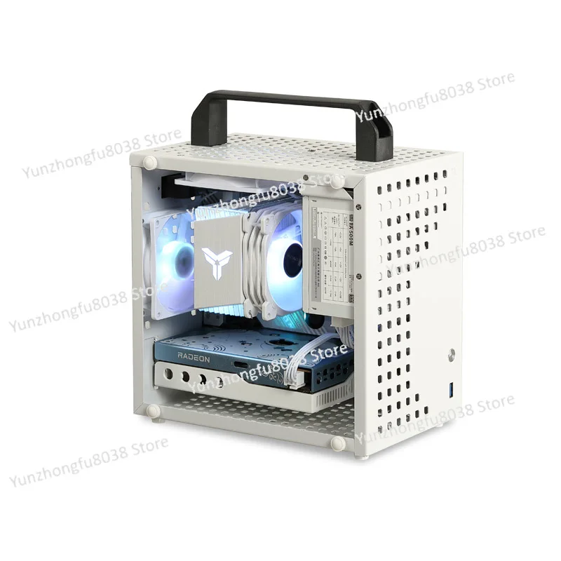 

Мини-настольный компьютер G60, маленький корпус ITX, портативный A4, белый источник питания SFX 120, водяное охлаждение K66