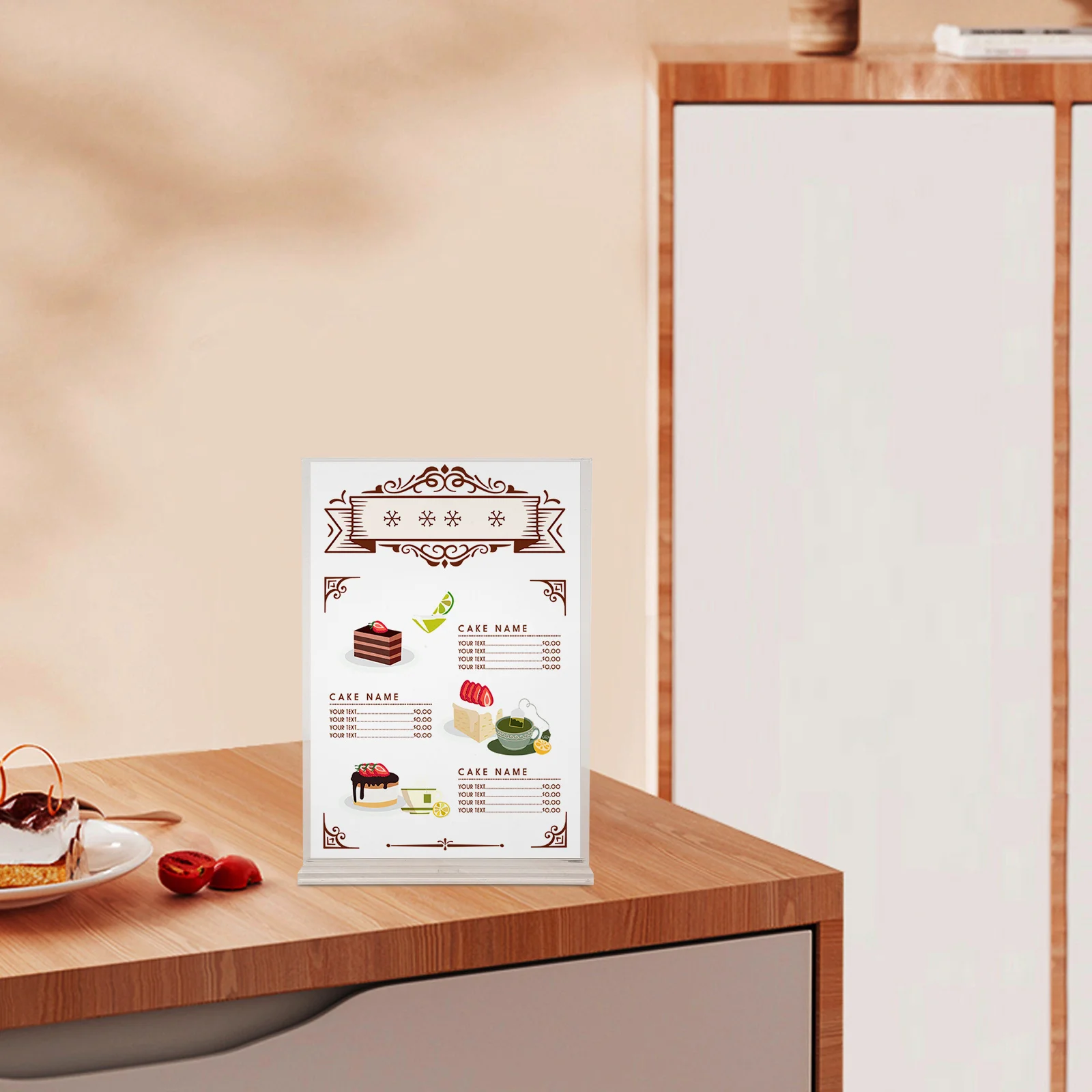 

4pcs Acrylic Clear Tabletop Holder For Menus Posters Tags Transparent Display Lightweight Wedding Restaurant Office