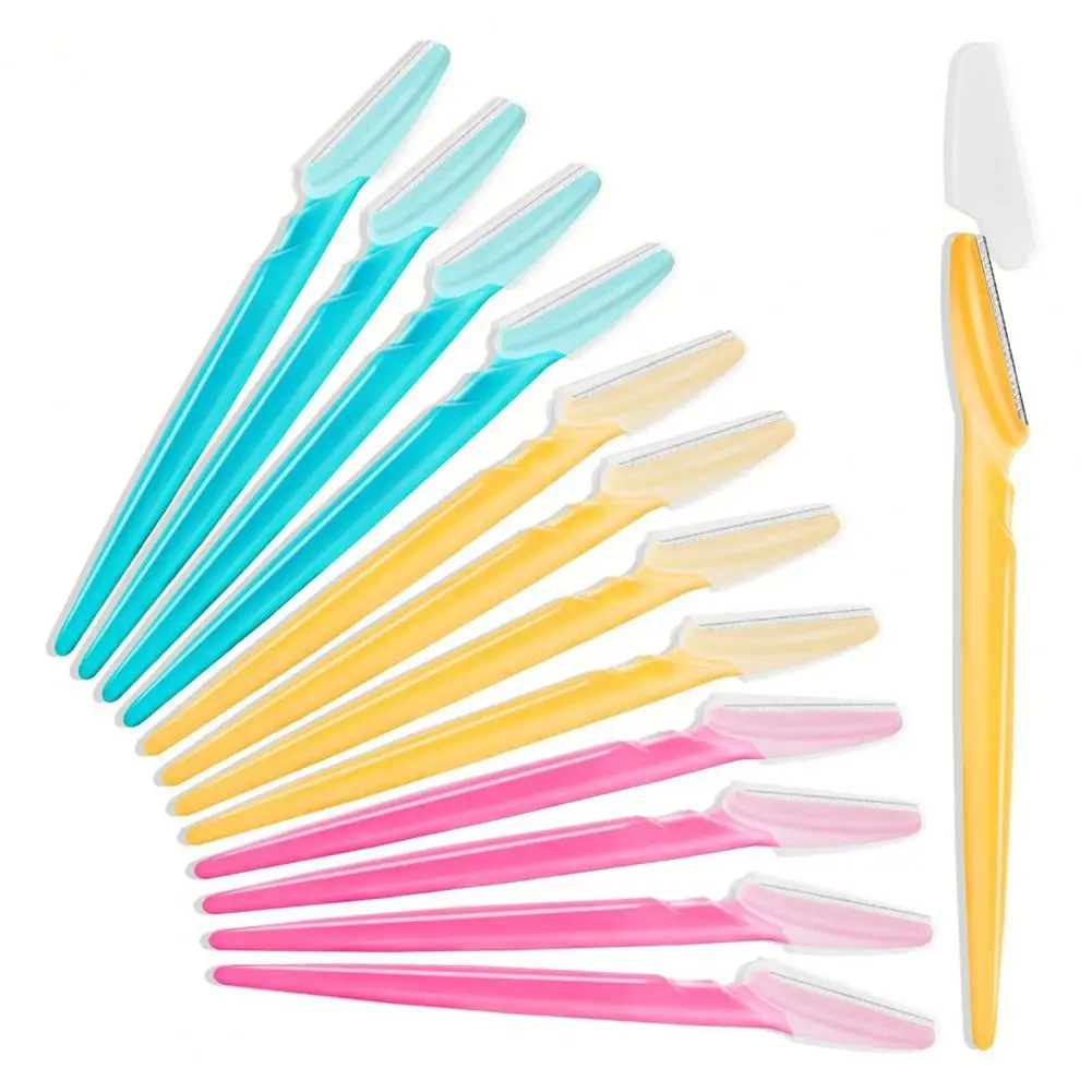 

5/10Pcs Eyebrow Razor with Protective Cover Multipurpose Face Exfoliating Dermaplaning Tool Women Men Facial Eyebrow Trimmer