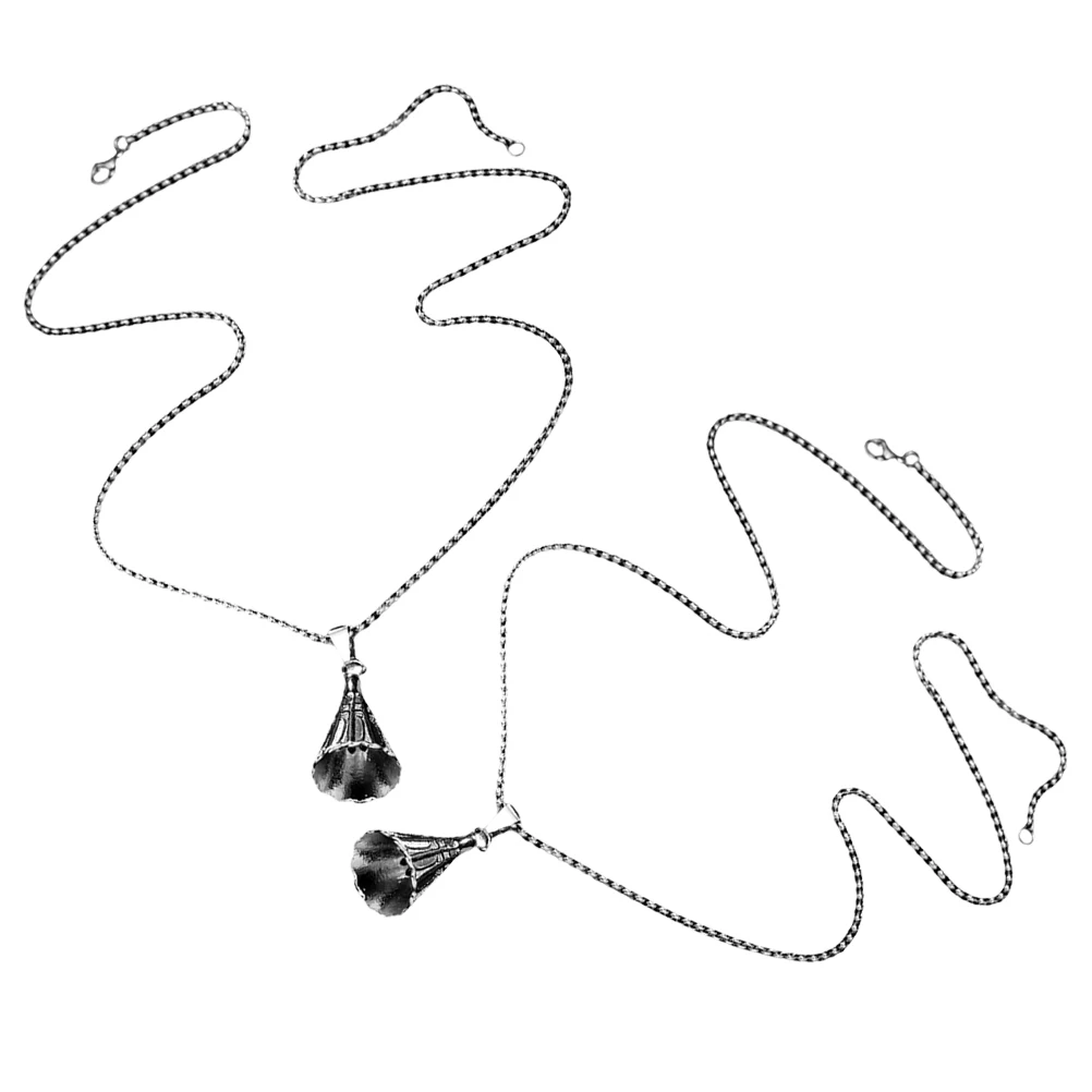 

2pcs Badminton Pendant Silver Stainless Steel for Wedding Necklace Miss 3D Sports Keepsake Decorative Neck Chain
