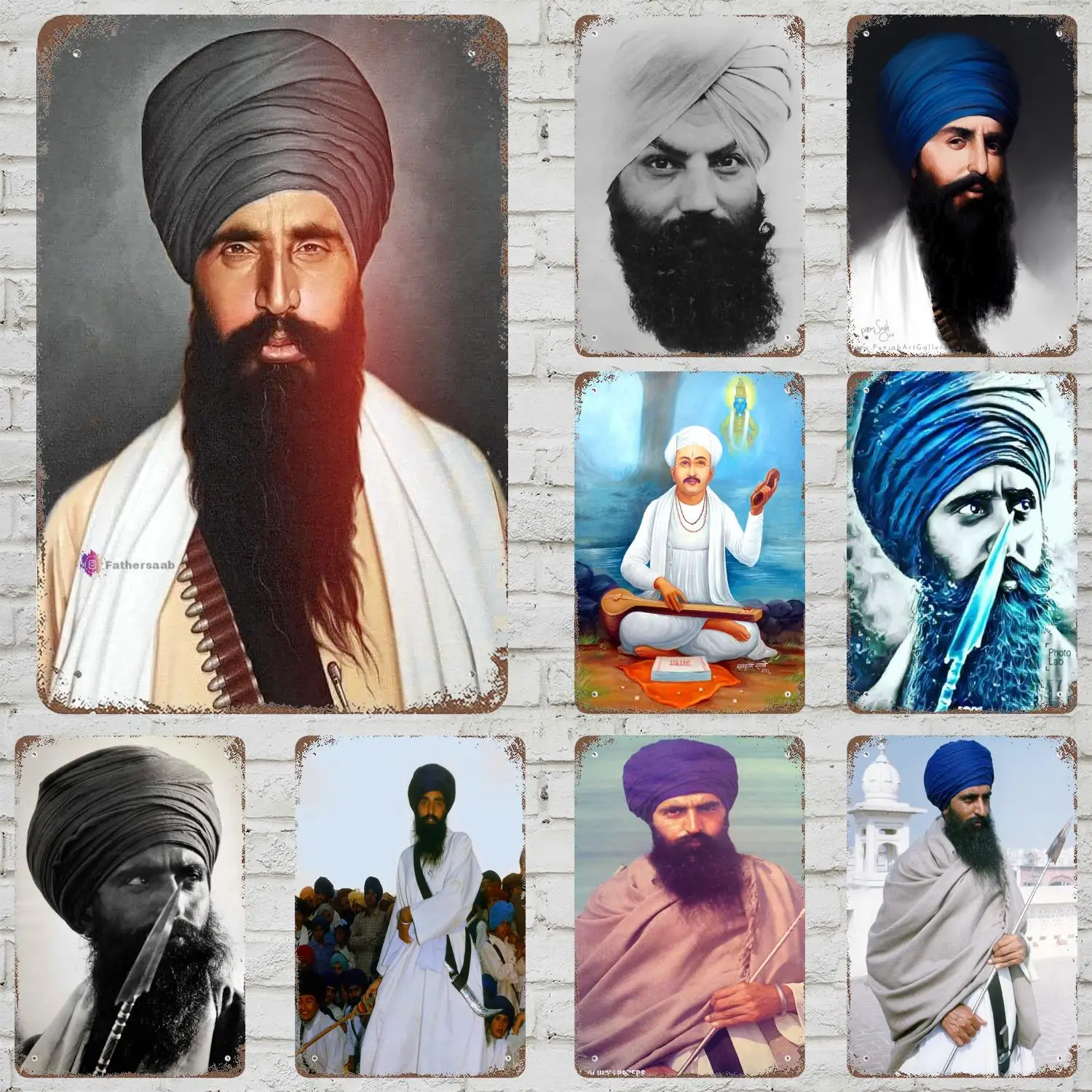Sant jarnail singh bhindranwale décor affiche signe en étain signe en métal Plaque décorative pour Pub Bar homme grotte Club décoration murale