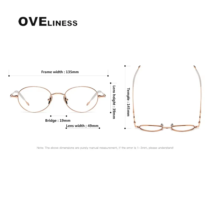 pure Titanium Glasses Frame Women Vintage Round Myopia Optical Prescription Eyeglasses Frame Men New Titan Eyewear Spectacles