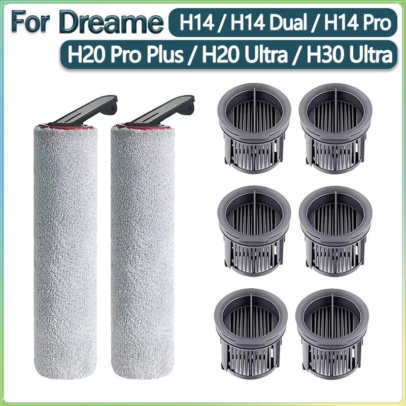 Acessórios para Aspirador de Pó Dreame H14 Dual / H14 Pro / H14 / H20 Pro Plus / H20 Ultra / H30 Ultra, Filtro Hepa para Rolos