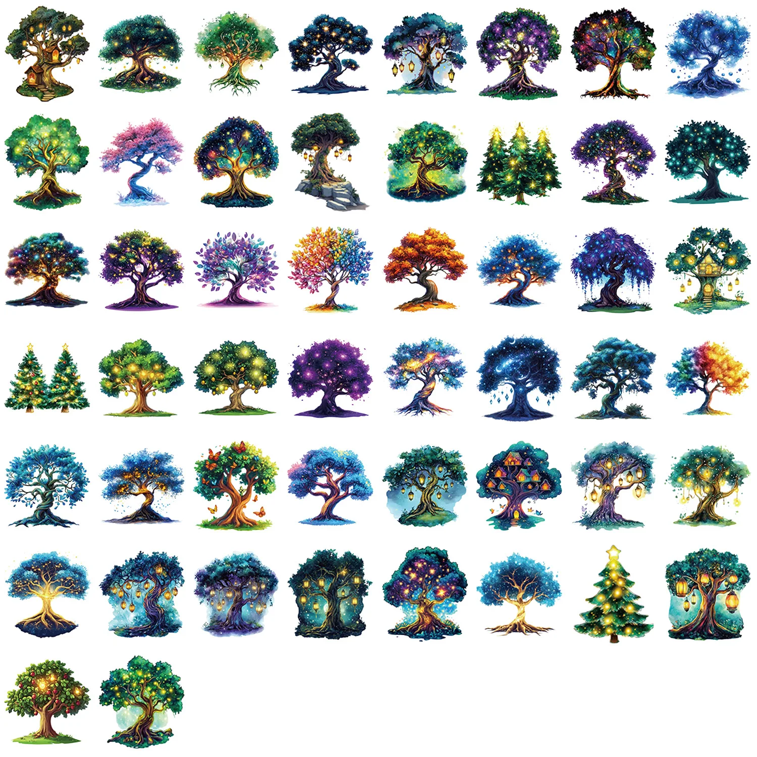 10/30/50PCS Albero Magico Creativo Graffiti Trasparente PET Adesivo FAI DA TE Telefono Laptop Bagagli Skateboard Graffiti Decalcomanie Divertimento per il Capretto